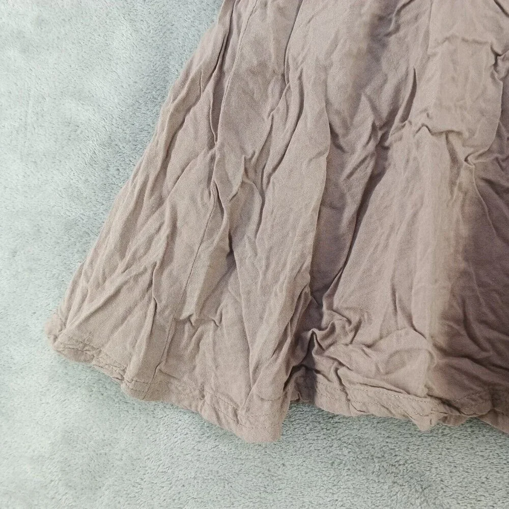100% Rayon Short A-Line Skirt Size XS (W26) Casual Office Solid Taupe - Picture 3 of 9